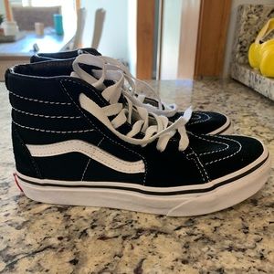 Boys black high top Vans shoes. Size 2.